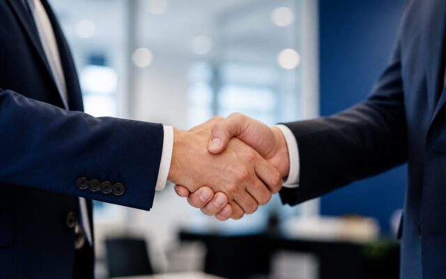 Cận cảnh hai chuyên gia bắt tay thể hiện tinh thần hợp tác cùng phát triển